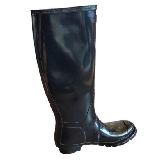 Hunter Original Black High Gloss Boots Size 8M/9F - Picture 6 of 14